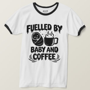 Gedreven door Baby en Koffie Papa T-shirt