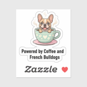 Gedreven door koffie en Franse chaos Cute Frans Sticker