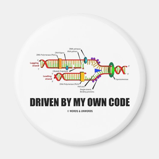 Gedreven door mijn eigen code (DNA-replicatie) Magneet (Voorkant)