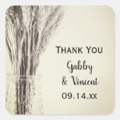 Gedroogd Boerderij bruiloft met gerst Hartelijk da Vierkante Sticker (Voorkant)