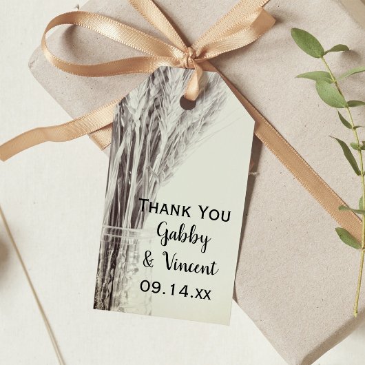 Gedroogd Boerderij van het land van de gerst Weddi Cadeaulabel
