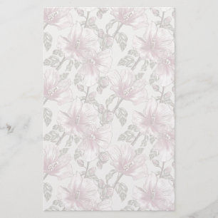 Gedroogd Roze Hibiscus Flowers Patroon Briefpapier