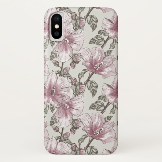 Gedroogd Roze Hibiscus Flowers Patroon Case-Mate iPhone Case (Achterkant)