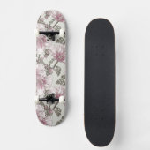 Gedroogd Roze Hibiscus Flowers Patroon Skateboard (Voorkant)