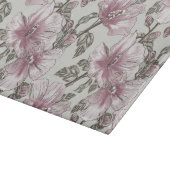 Gedroogd Roze Hibiscus Flowers Patroon Snijplank (Hoek)