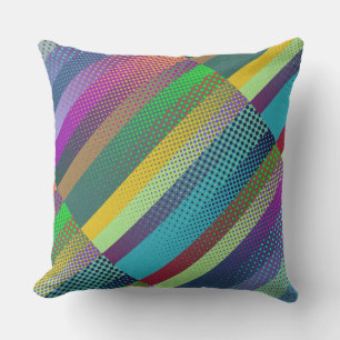 Gedroogd Stripes Patroon gekleurd + uw ideeën Buitenkussen