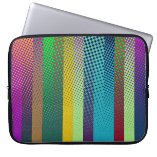 Gedroogd Stripes Patroon gekleurd + uw ideeën Laptop Sleeve