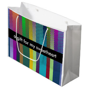 Gedroogd Stripes Patroon gekleurd + uw ideeën Large Cadeautasje
