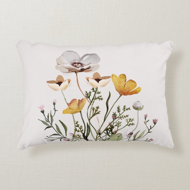 Gedroogd Wildflower boeket Accent Kussen (Voorkant)