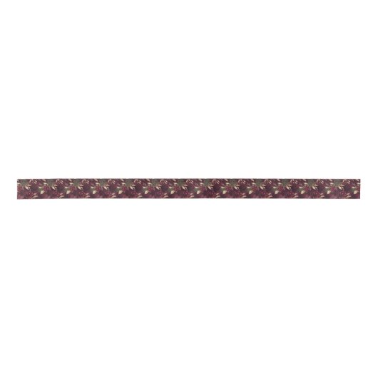 Gedroogde bessen en goudkleurige bladeren lint (Voorkant)