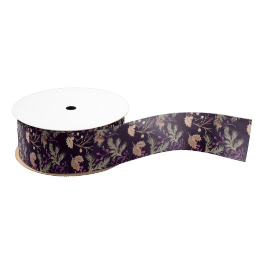 Gedroogde bloemen en goudkleurige bladeren grosgrain lint (Spoel)