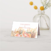 Gedroogde bloemen en pampas gras met een zachte ro (Achterkant)