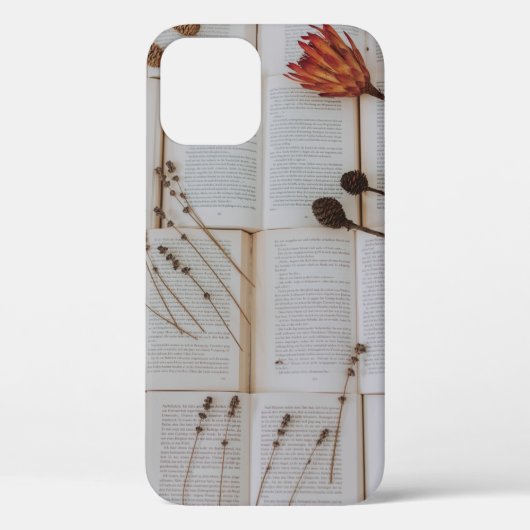 Gedroogde bloemen op boeken Case-Mate iPhone case (Achterkant)