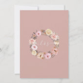 Gedroogde Bloemen Roos Goud Boho Koppels Douche Kaart (Achterkant)