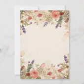 Gedroogde Bloemen Vintage Kant Trouw Uitnodiging (Achterkant)