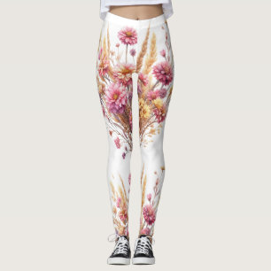 Gedroogde bloemenbroek leggings