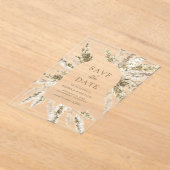 Gedroogde Boho Pampas Boog Wedding Save the Date Acryl Uitnodigingen (Laagn)
