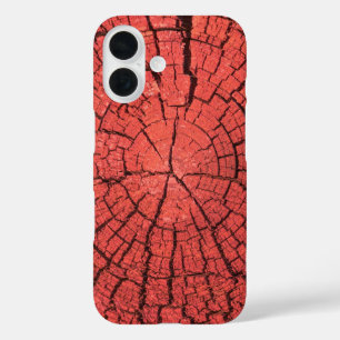 Gedroogde Boomstam Doorsnede Roze Rode Hout Foto iPhone 16 Hoesje