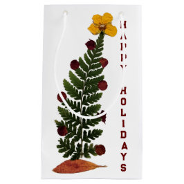 Gedroogde Druk Bloem Kerstboom Gift Bag - Y Klein Cadeauzakje