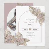 Gedroogde flora Warm Baby shower Kaart (Voorkant / Achterkant)