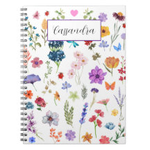 Gedroogde gekleurde bloemen aquarel voornaam