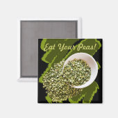 Gedroogde groene erwt-foto-Sjabloon, gevuld Magneet (Voorkant / Achterkant)