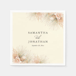 Gedroogde handpalmen Blush Flowers Boho Wedding Servet