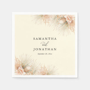 Gedroogde handpalmen Blush Flowers Boho Wedding Servet