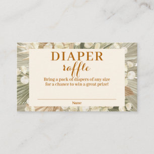 Gedroogde handpalmen Lunaria Diaper Raffle Enclosu Informatiekaartje