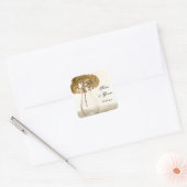 Gedroogde hortensia en parels bruiloft envelop afd vierkante sticker (Envelop)