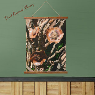 Gedroogde Kokosnoot Bloemen Rustiek Hangend Wandkleed