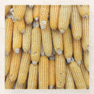 Gedroogde maïsstapel: getextureerd glazen onderzetter