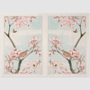 Gedroogde ontkoppeling van Cherry Blossom Bird Bee Tissuepapier