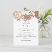 Gedroogde Palm Tropisch gebladerte bruiloft inform Informatiekaartje (Staand voorkant)