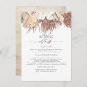 Gedroogde Palm Tropisch gebladerte bruiloft inform Informatiekaartje (Voorkant / Achterkant)