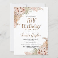 Gedroogde palmbladeren Pampas Grass 50th Birthday