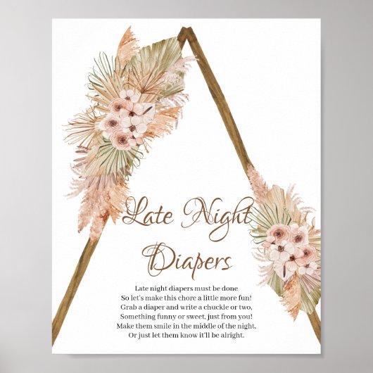 Gedroogde palmbladeren Pampas Grass Late Night Dia Poster (Voorkant)
