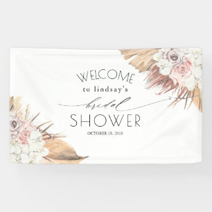 Gedroogde palmbladeren Tropische bruids / Baby sho Spandoek