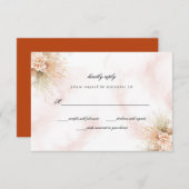 Gedroogde Palms Blush and Rust Wedding RSVP Kaart (Voorkant / Achterkant)