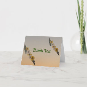 Gedroogde pers Buttercup Dank u kaart