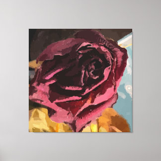 Gedroogde roos op gespannen canvasprint canvas afdruk
