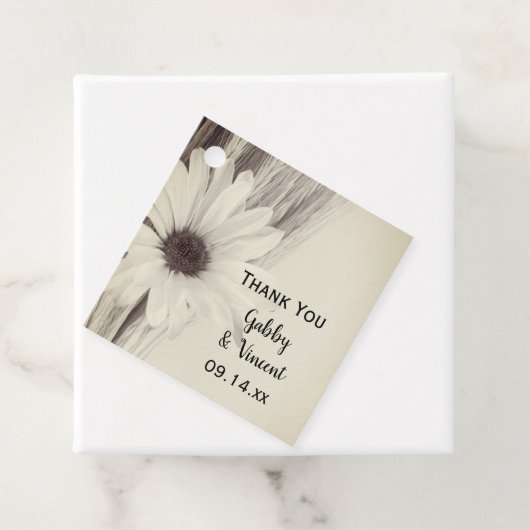 Gedroogde tarwe en Daisy Country Boerderij Wedding Bedankjes Labels (In situ)