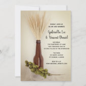 Gedroogde Wheat and Hops Brewery Wedding Kaart (Voorkant)