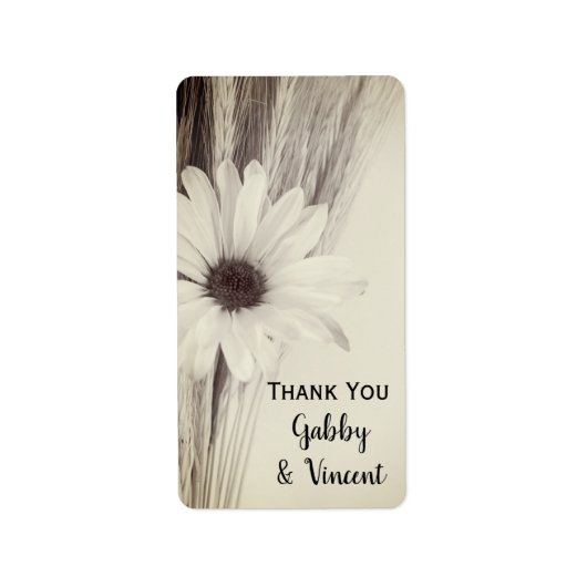 Gedroogde Wheat Boerderij Wedding Hartelijk dank Etiket (Voorkant)