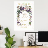 Gedroogde wilde bloem Bridal Tea Welkom Poster (Thuiskantoor)