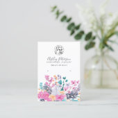 Gedroogde wilde bloemen waterverf logo sieraden oo visitekaartje (Staand voorkant)