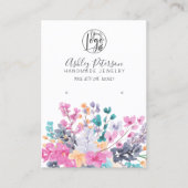 Gedroogde wilde bloemen waterverf logo sieraden oo visitekaartje (Voorkant)