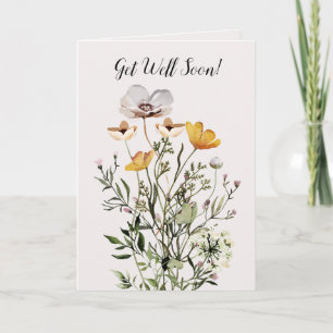Gedroogde wilde bloemenboeket gepersonaliseerd bet kaart