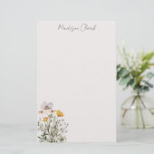 Gedroogde Wildflower Boeket Gepersonaliseerde naam Briefpapier (Staand voorkant)