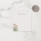 Gedroogde Wildflower Boeket Gepersonaliseerde naam Notitiekaartje (Voorkant / Achterkant in situ)